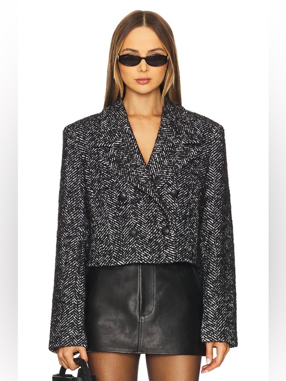 Anine Bing Vienna Blazer Black & White Tweed - Medium